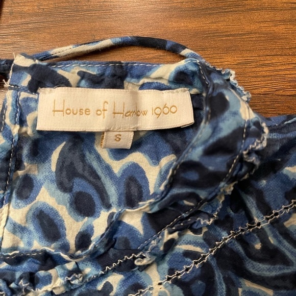 House of Harlow Blue Eyelet Blouse Size S - Picture 3 of 5